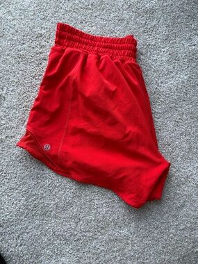 lululemon athletica Red Athletic shorts with Elastic Waist